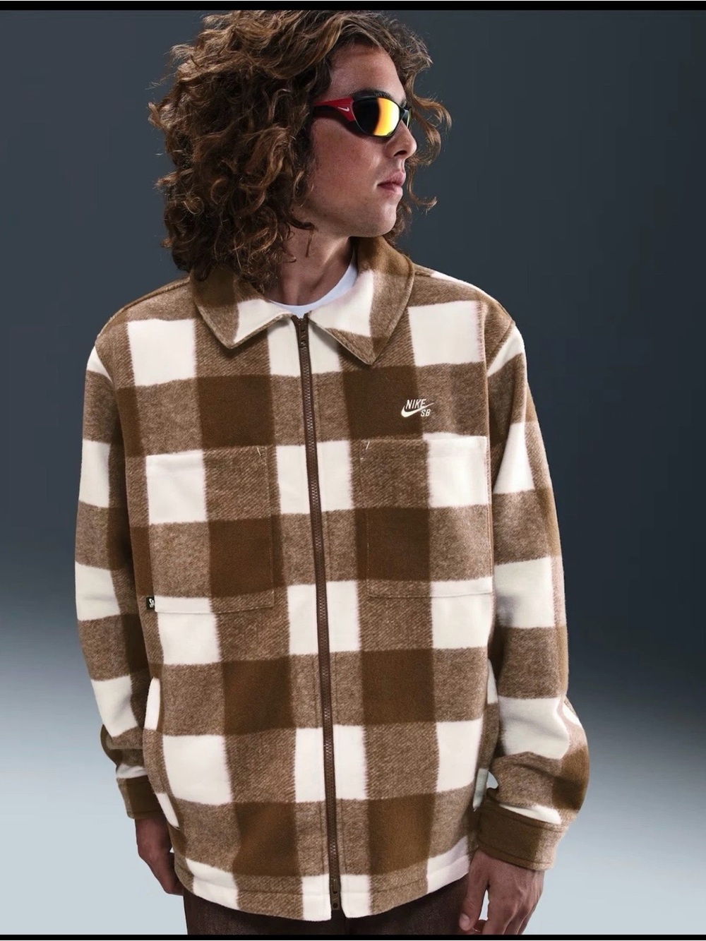 Nike SB Essential SkateShirt Jacket Flannel Mens Size XL